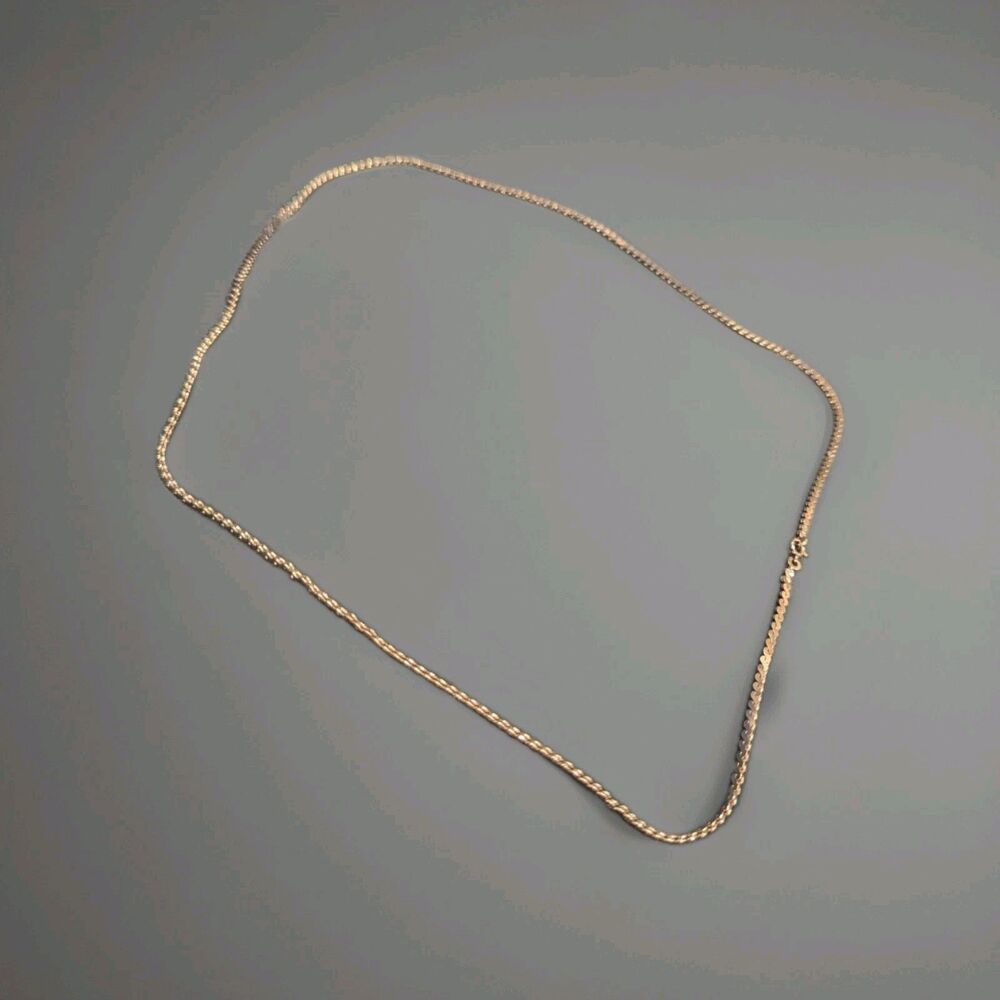 Vintage BD Sterling Silver Singapore Chain Necklace Twisted Wave Link 925 Signed